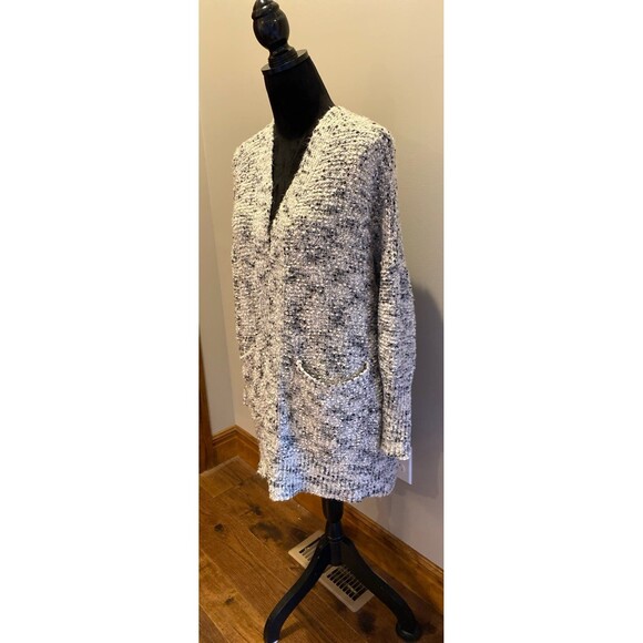 Maurice’s Long Cardigan Sweater Size 2X Extra Soft Black White Bubble Knit - Picture 3 of 11